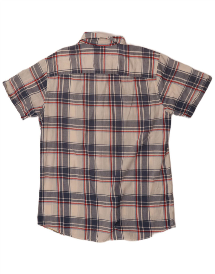 Мужская рубашка с коротким рукавом Jack & Jones в большую синюю клетку