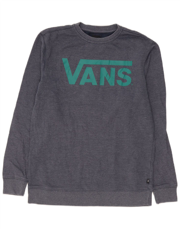 Мужской свитшот с рисунком Vans, средний темно-синий хлопковый джемпер