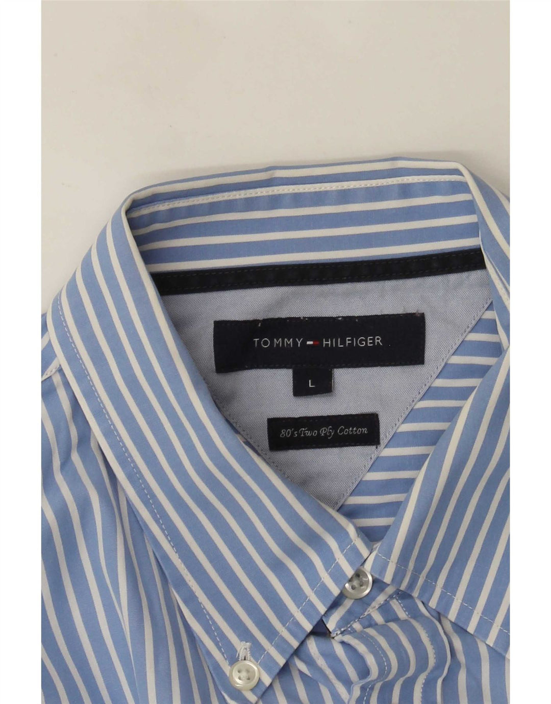 Мужская рубашка Tommy Hilfiger, большая синяя хлопковая полоска