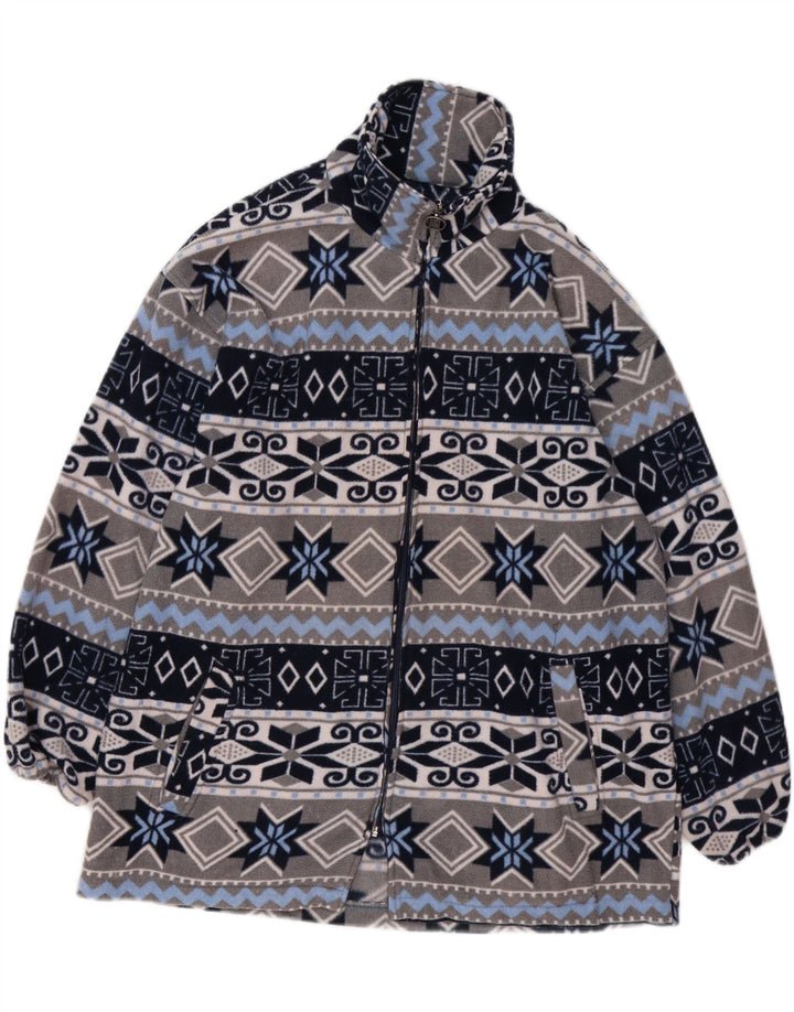 Мужская флисовая куртка VINTAGE UK 40, большая серая, Fair Isle