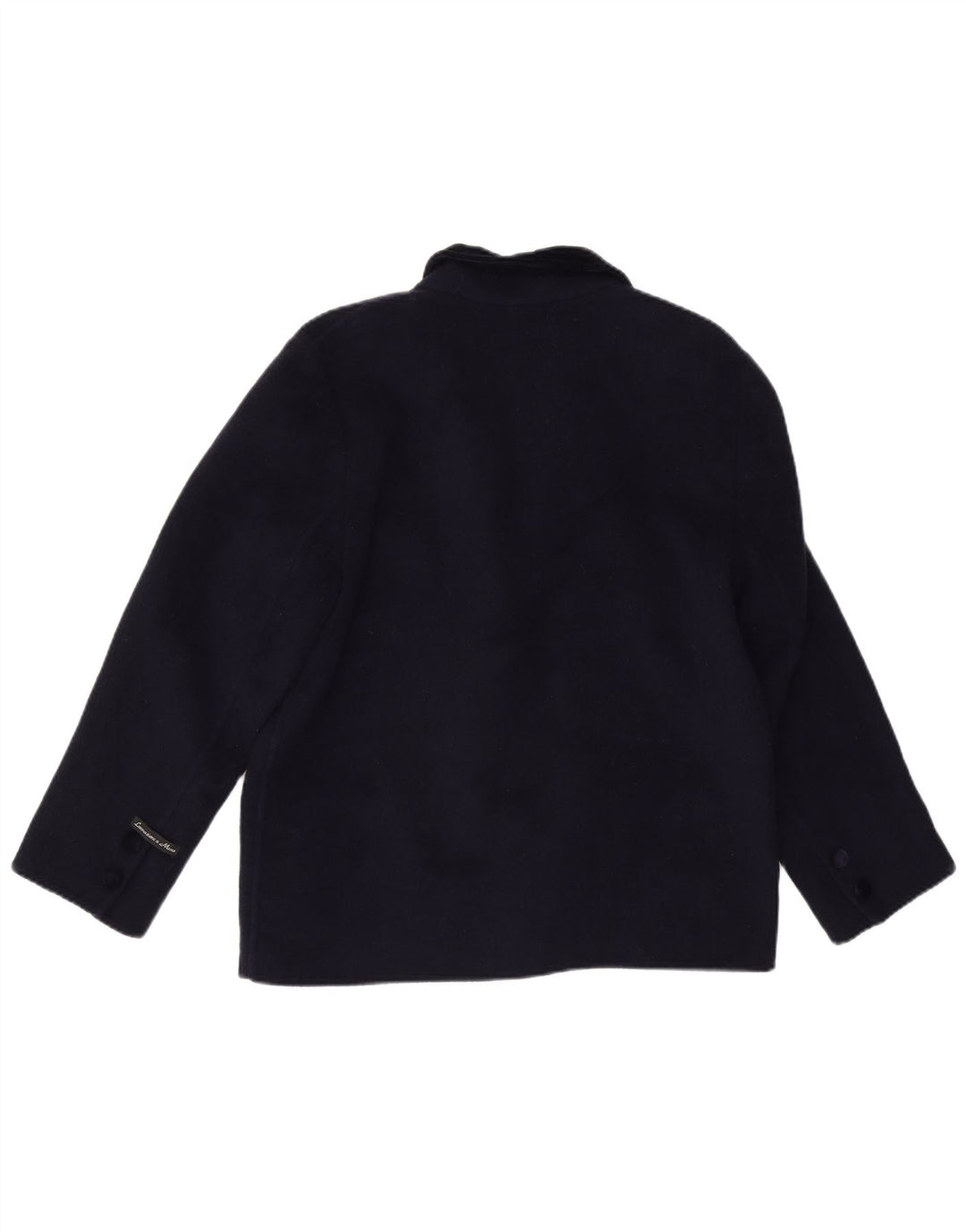 VINTAGE Womens 2 Button Blazer Jacket IT 47 Large Navy Blue Wool