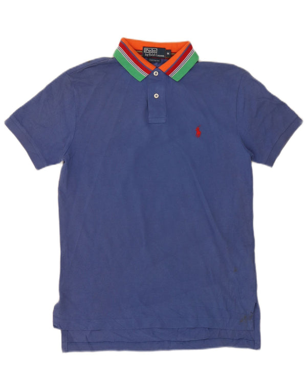 Polo Ralph Lauren Mens Custom Fit Polo Shirt Medium Blue Colourblock