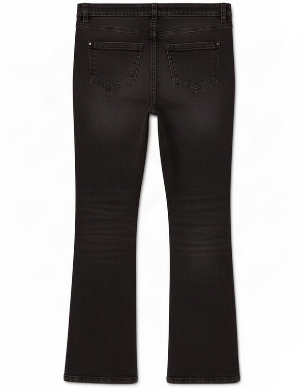 M&Co Womens Bootcut Jeans UK 14 Large W34 L29 Black Cotton