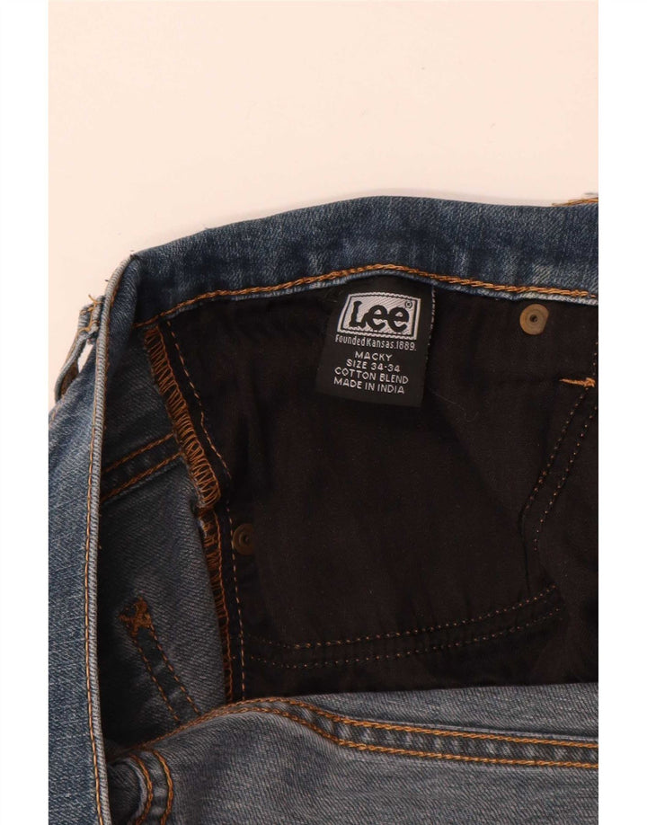 Lee Мужские прямые джинсы Macky W34 L28 Синие