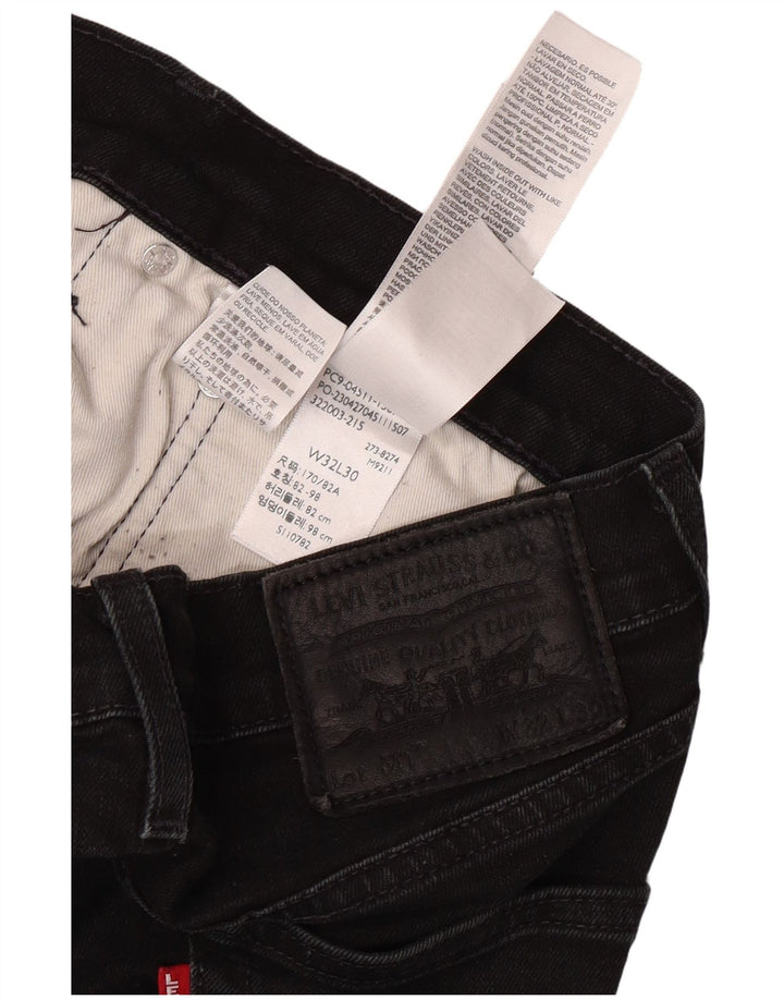 Мужские узкие джинсы LEVI'S W32 L30, черный хлопок