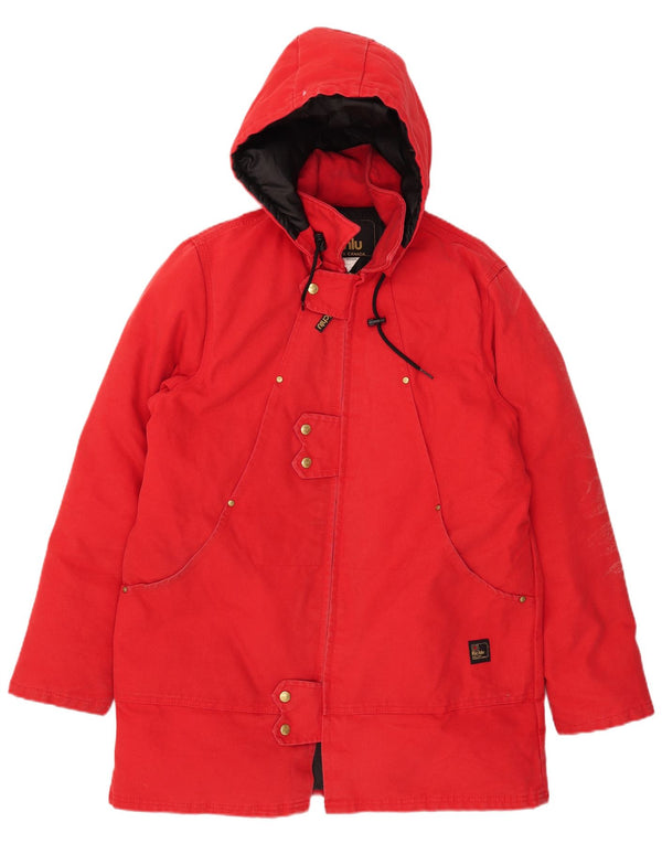 Richlu Мужское стеганое пальто с капюшоном UK 40, большой красный хлопок