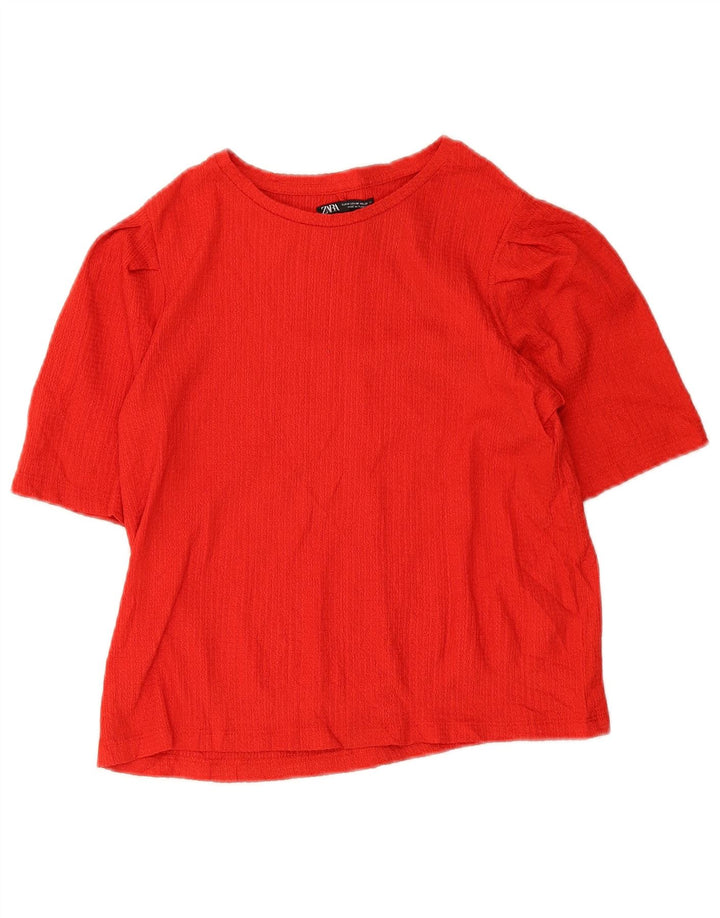 Женская блузка Zara Top UK 12, средний красный