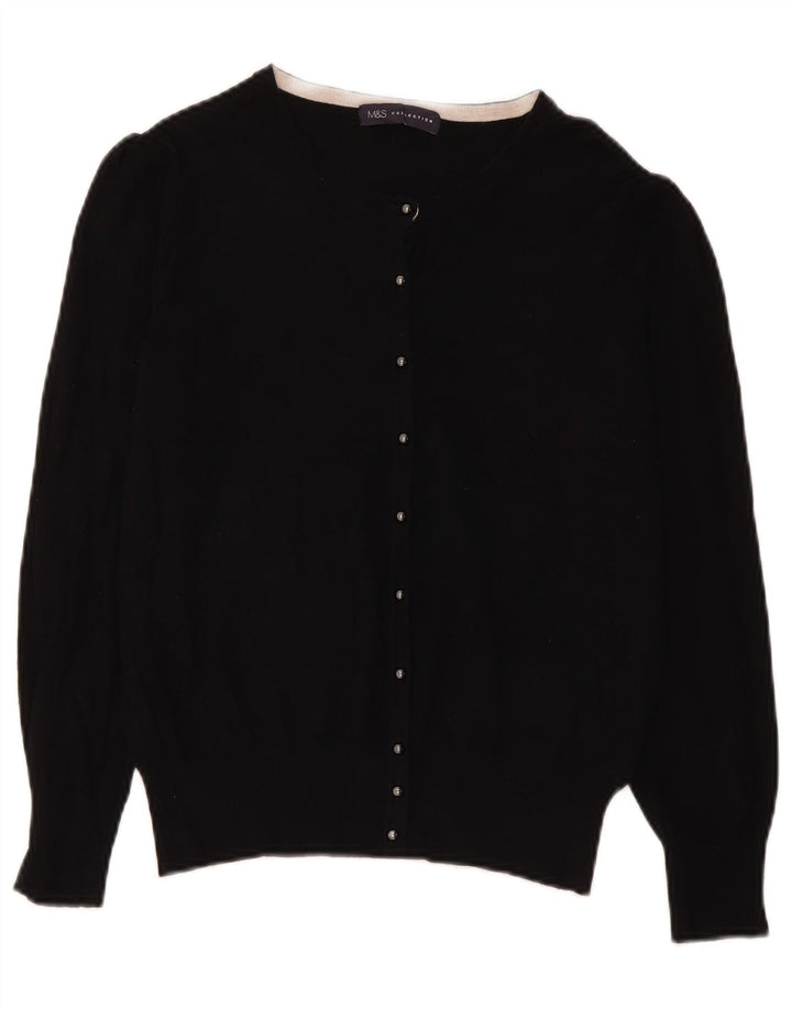 Женский кардиган Marks & Spencer UK 14, средний черный, вискоза