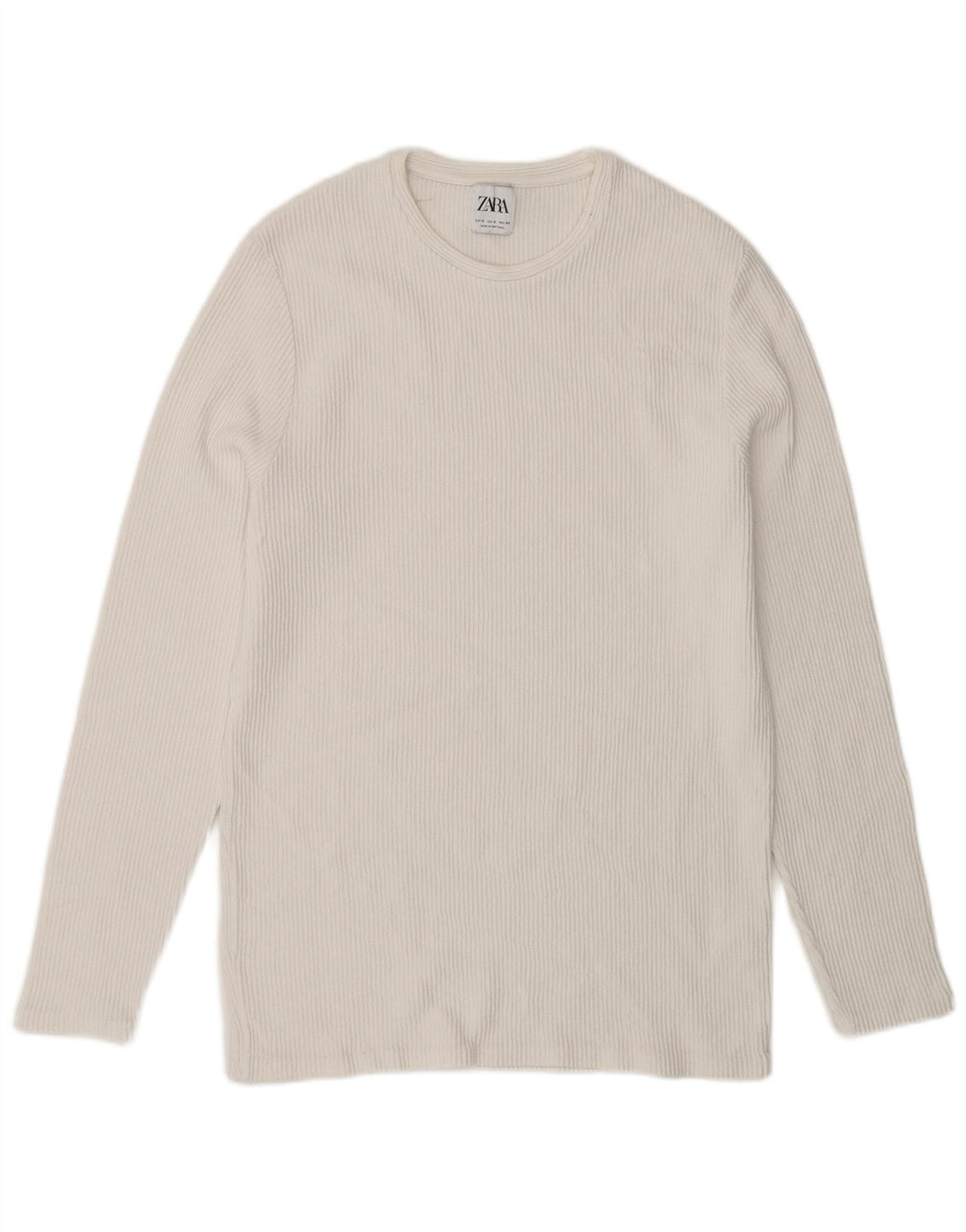 Мужской топ Zara с длинным рукавом, средний белый хлопок