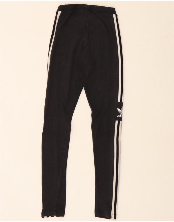 Женские леггинсы Adidas UK 4 XS с рисунком, черный хлопок
