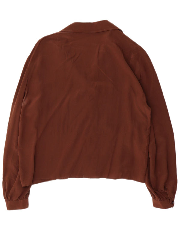 Женская блузка-рубашка VINTAGE UK 16, большая коричневая