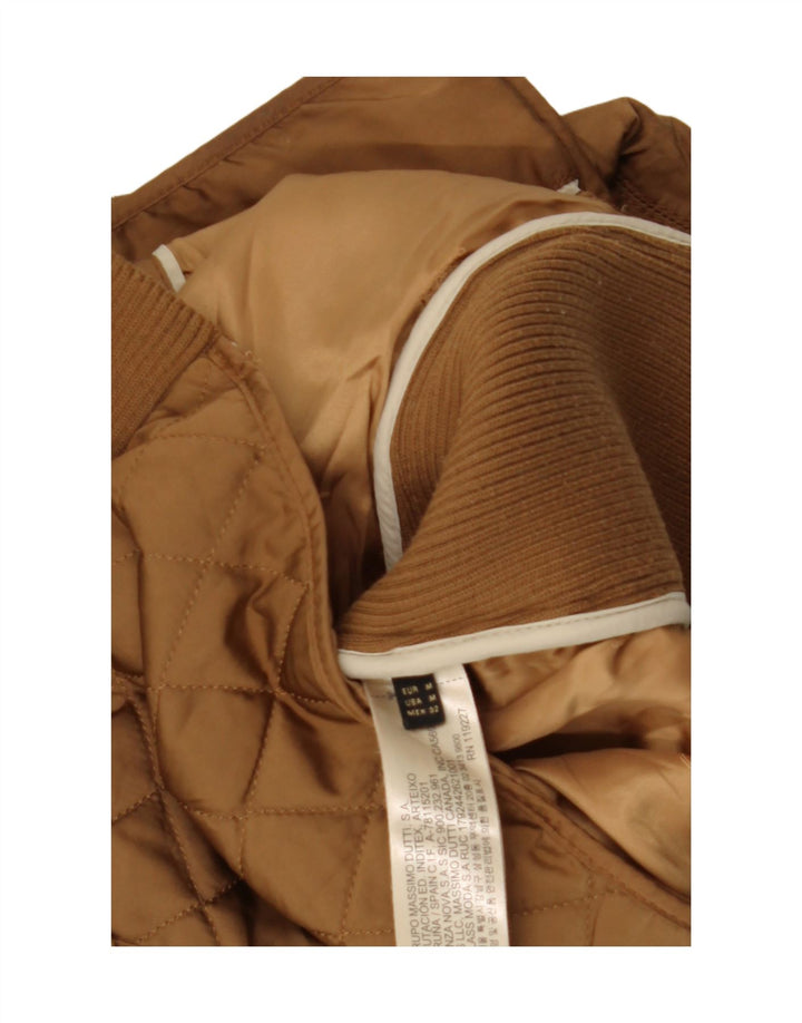 MASSIMO DUTTI Womens Quilted Jacket UK 12 Medium Brown Polyester Vintage Massimo Dutti and Second-Hand Massimo Dutti from Messina Hembry 