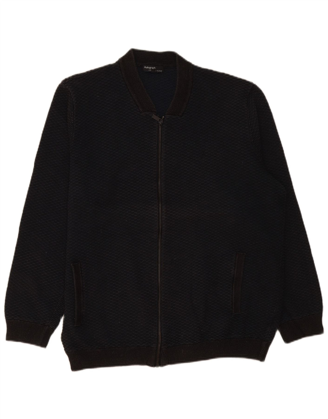 Мужской кардиган с молнией во всю длину Marks & Spencer 2XL, черный хлопок
