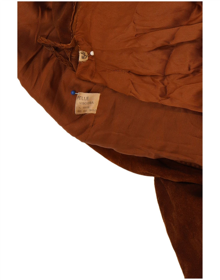 Винтажная мужская замшевая куртка IT 54 2XL Коричневая кожаная