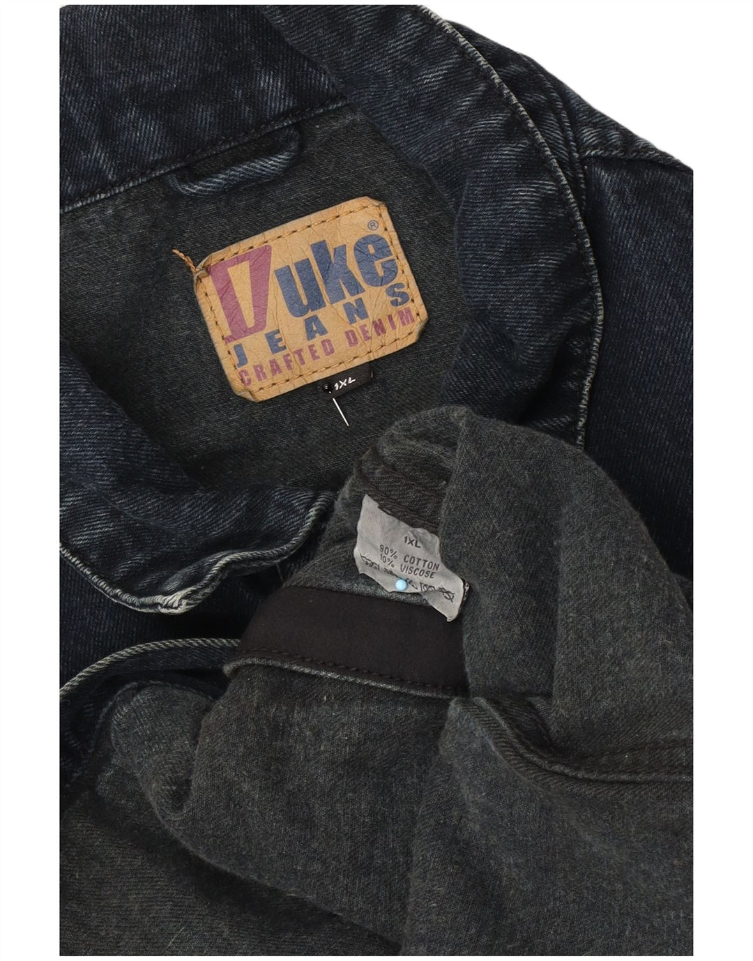 Мужская джинсовая куртка Duke UK 42 XL, темно-синяя, хлопковая, классическая