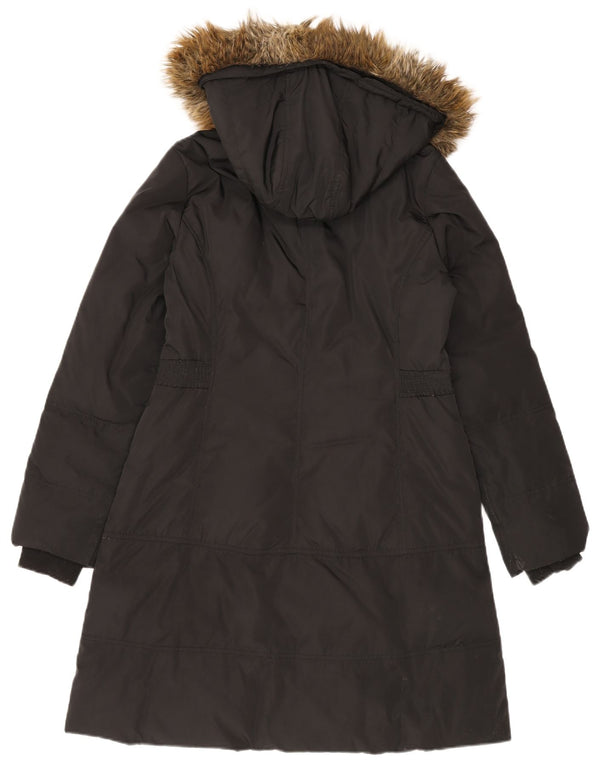 Женское пуховое пальто с капюшоном Monsoon UK 14, средний черный полиэстер