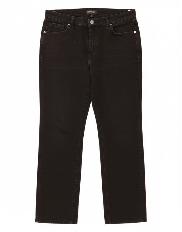 Женские прямые джинсы свободного кроя Lee со средней посадкой, США 12, большие W30 L27, черные