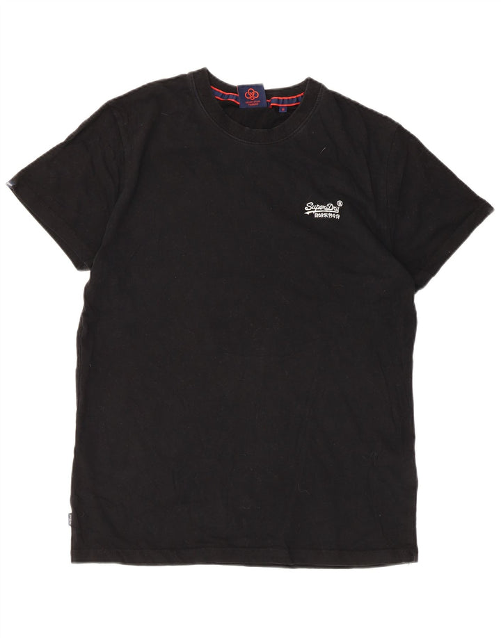 Мужская футболка Superdry Top из хлопка среднего размера, черная