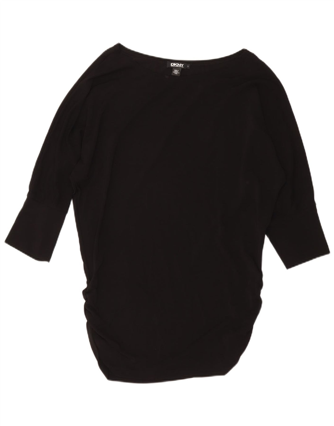 Женское платье-туника DKNY «летучая мышь», Великобритания 16, большой размер, черная вискоза