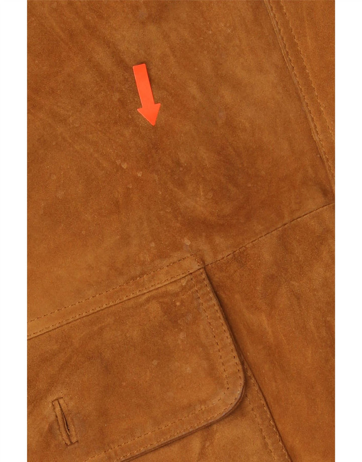 Винтажный мужской замшевый бомбер IT 54 2XL Коричневый