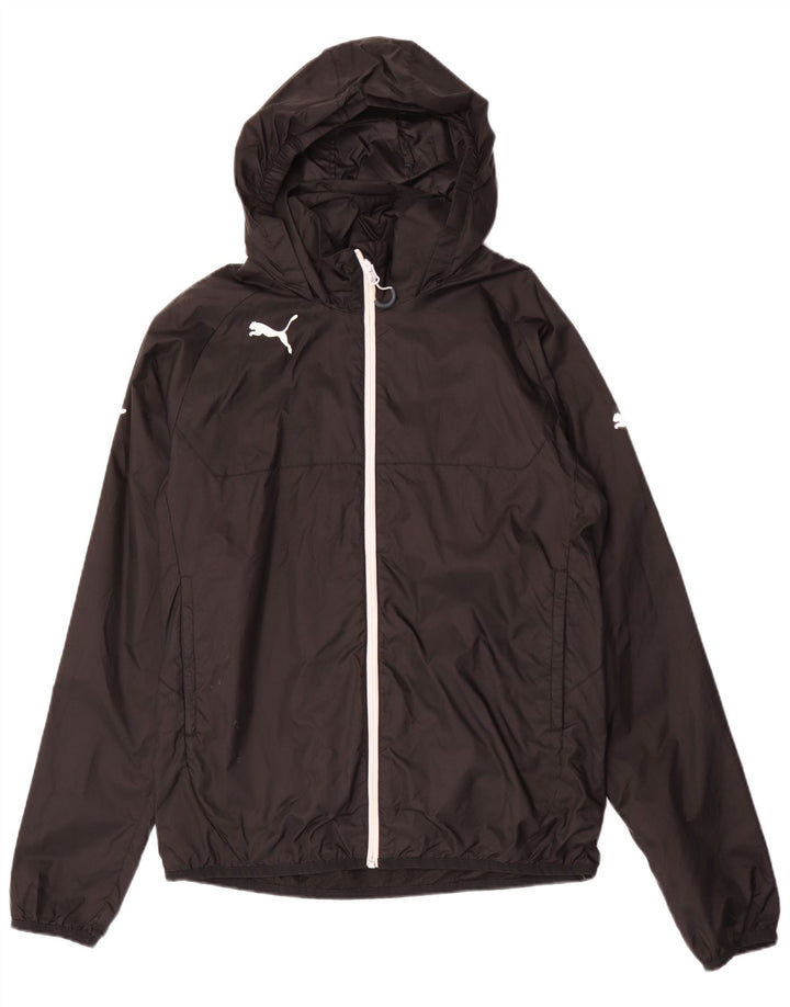 Мужская дождевик с капюшоном PUMA UK 38, средний черный полиэстер