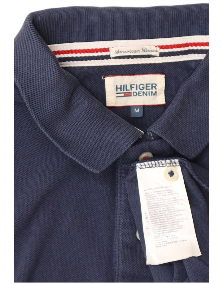 Мужская рубашка-поло Tommy Hilfiger среднего размера, темно-синяя, хлопковая