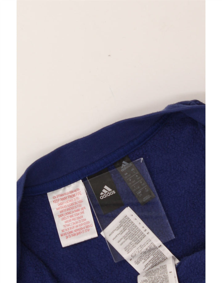 ADIDAS Boys Graphic Tracksuit Top Jacket 13-14 Years Blue Cotton Vintage Adidas and Second-Hand Adidas from Messina Hembry 