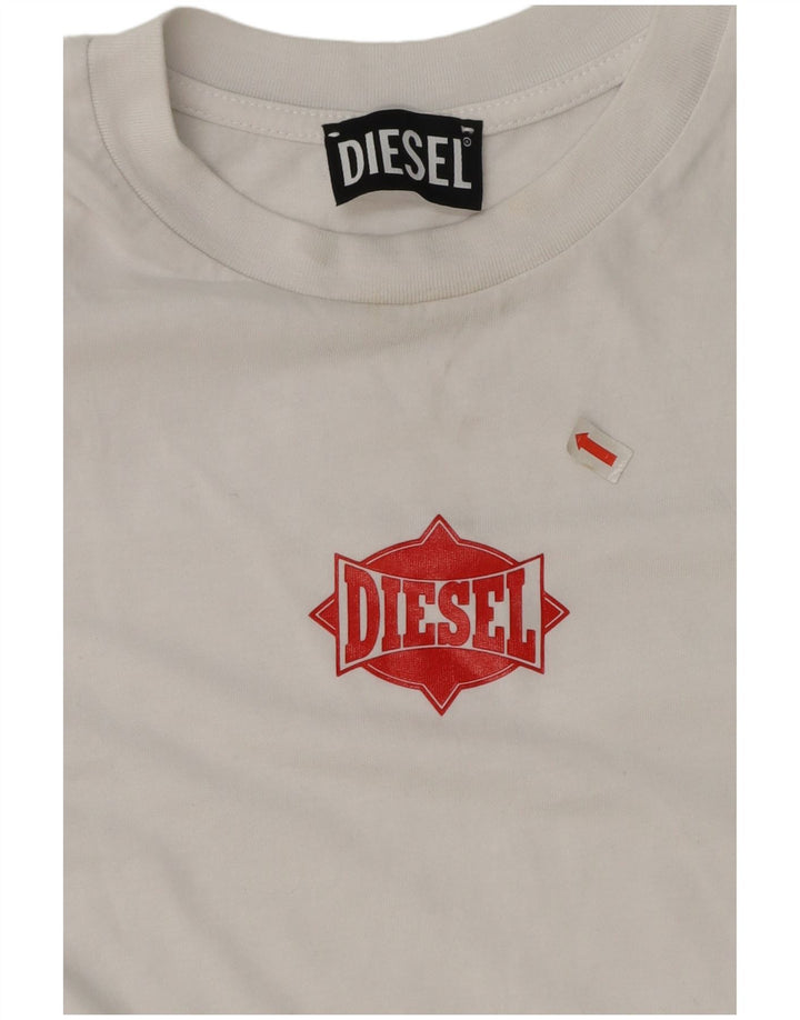 Футболка с рисунком Diesel для мальчиков, топ 13–14 лет, большая белая