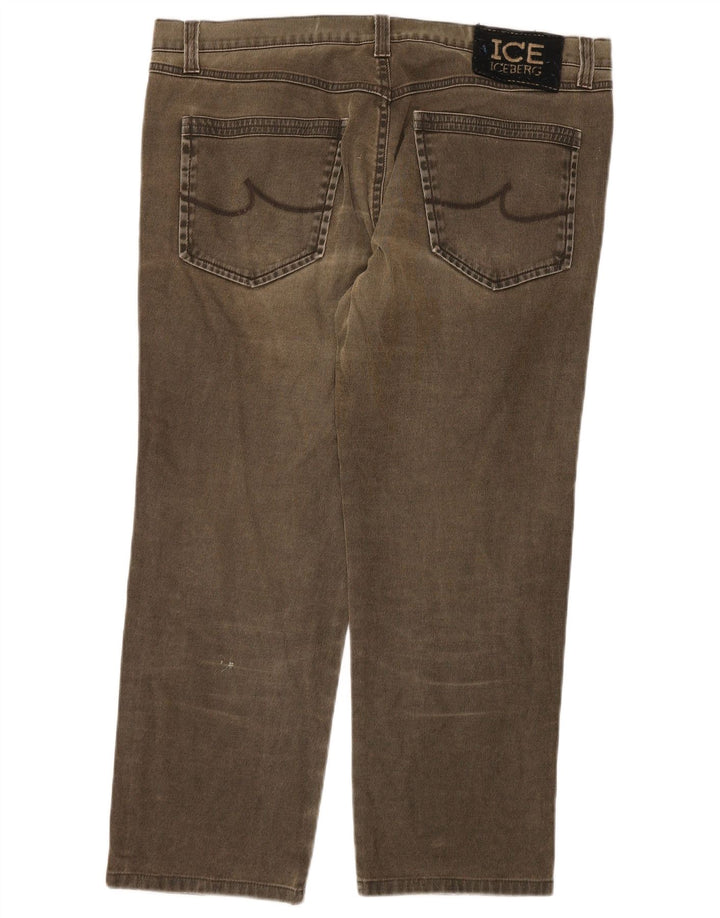 ICEBERG Мужские прямые джинсы W38 L27 Хаки Хлопок