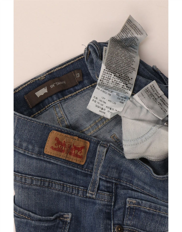Женские джинсы скинни LEVI'S 524 W31 L32 Синие, хлопок