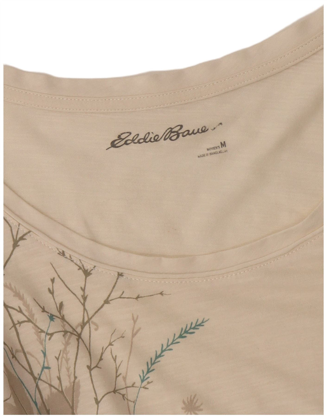 Женская туника Eddie Bauer Top UK 12 Medium Off White Floral
