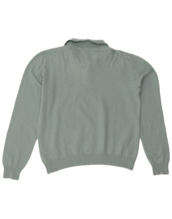 Мужской джемпер с воротником-поло JACK WILLS, большой синий хлопковый свитер