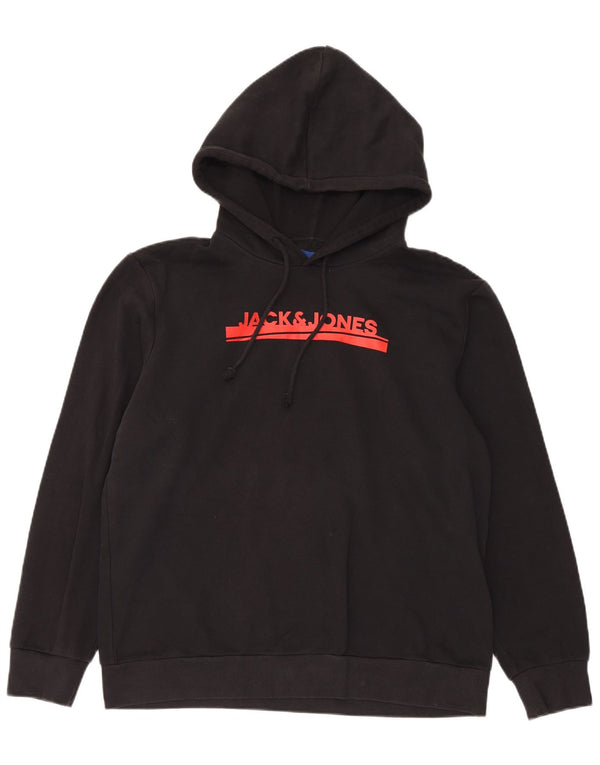 Мужской джемпер с капюшоном Jack & Jones с рисунком XL, черный хлопок