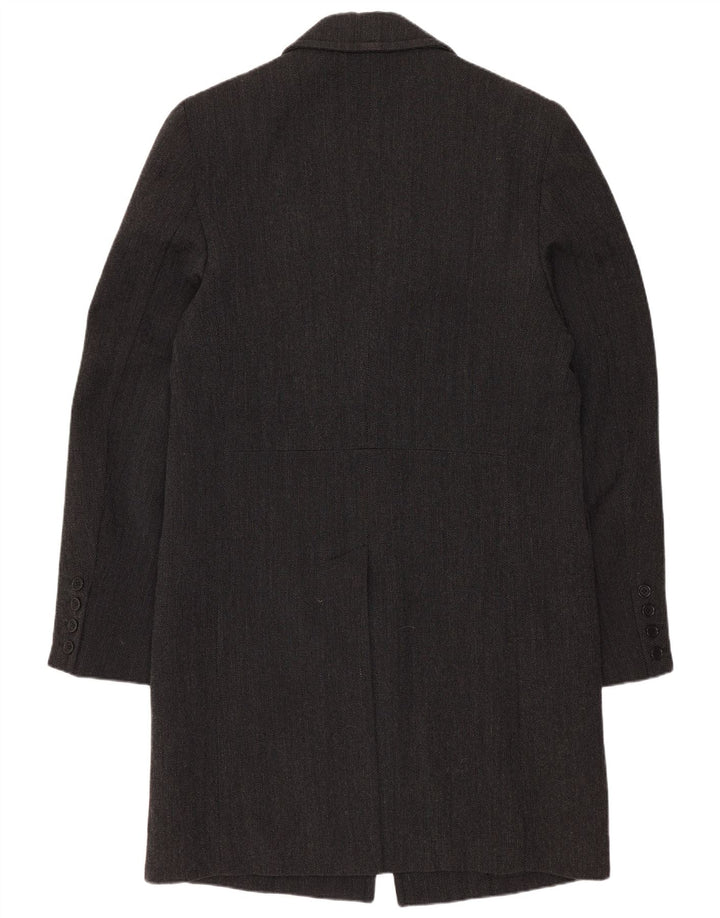 Винтажное мужское пальто IT 46, маленькое серое, хлопок