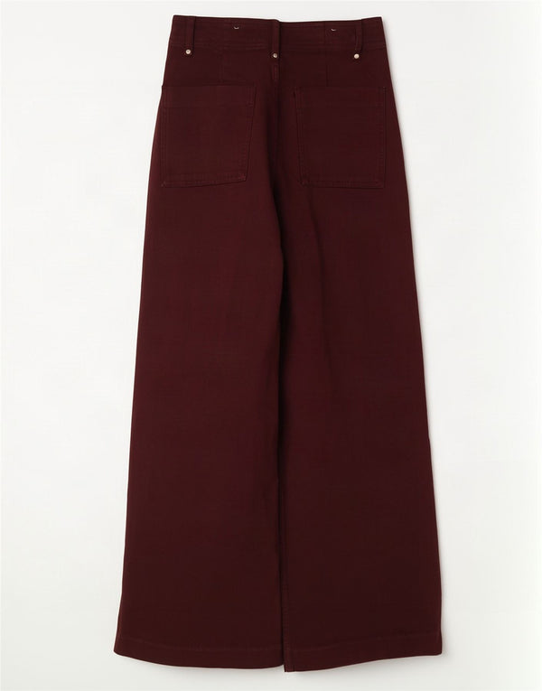 Женские широкие джинсы с высокой талией Zara EU 40 Medium W30 L30 Бордовый хлопок