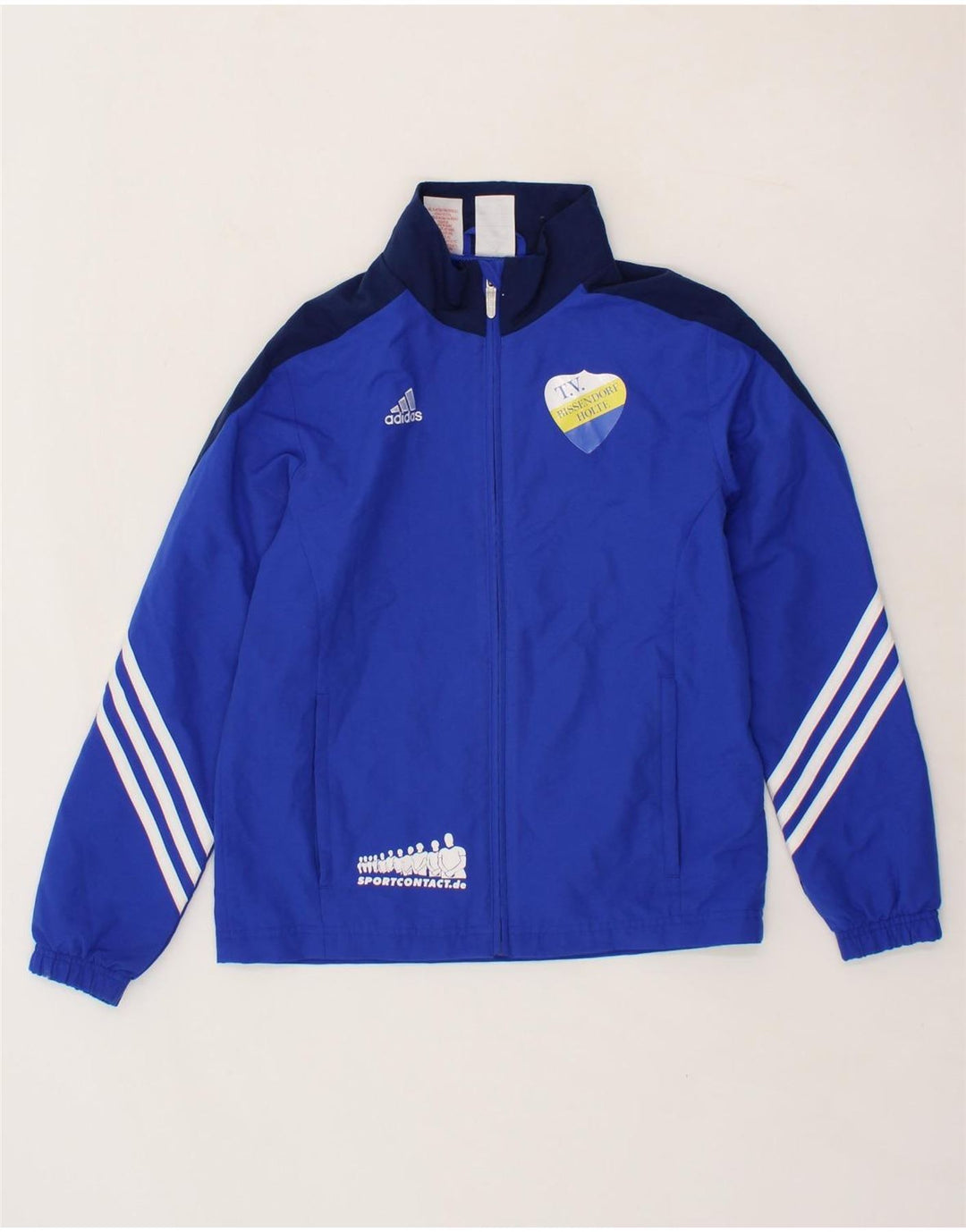 ADIDAS Boys Graphic Tracksuit Top Jacket 11-12 Years Large Blue Vintage Adidas and Second-Hand Adidas from Messina Hembry 