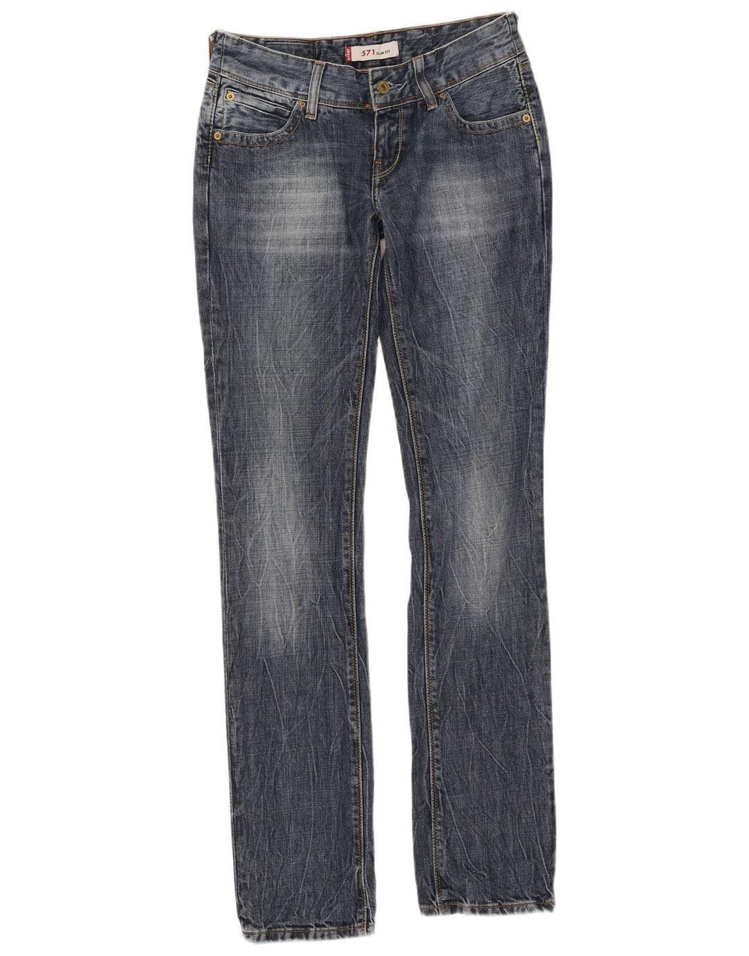 Женские узкие джинсы Levi's 571 W27 L34 синие, хлопок