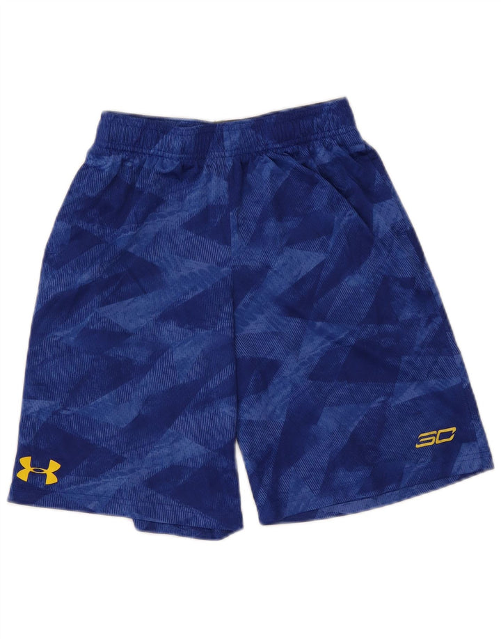 Спортивные шорты Under Armour для мальчиков 9–10 лет, средние синие с геометрическим рисунком