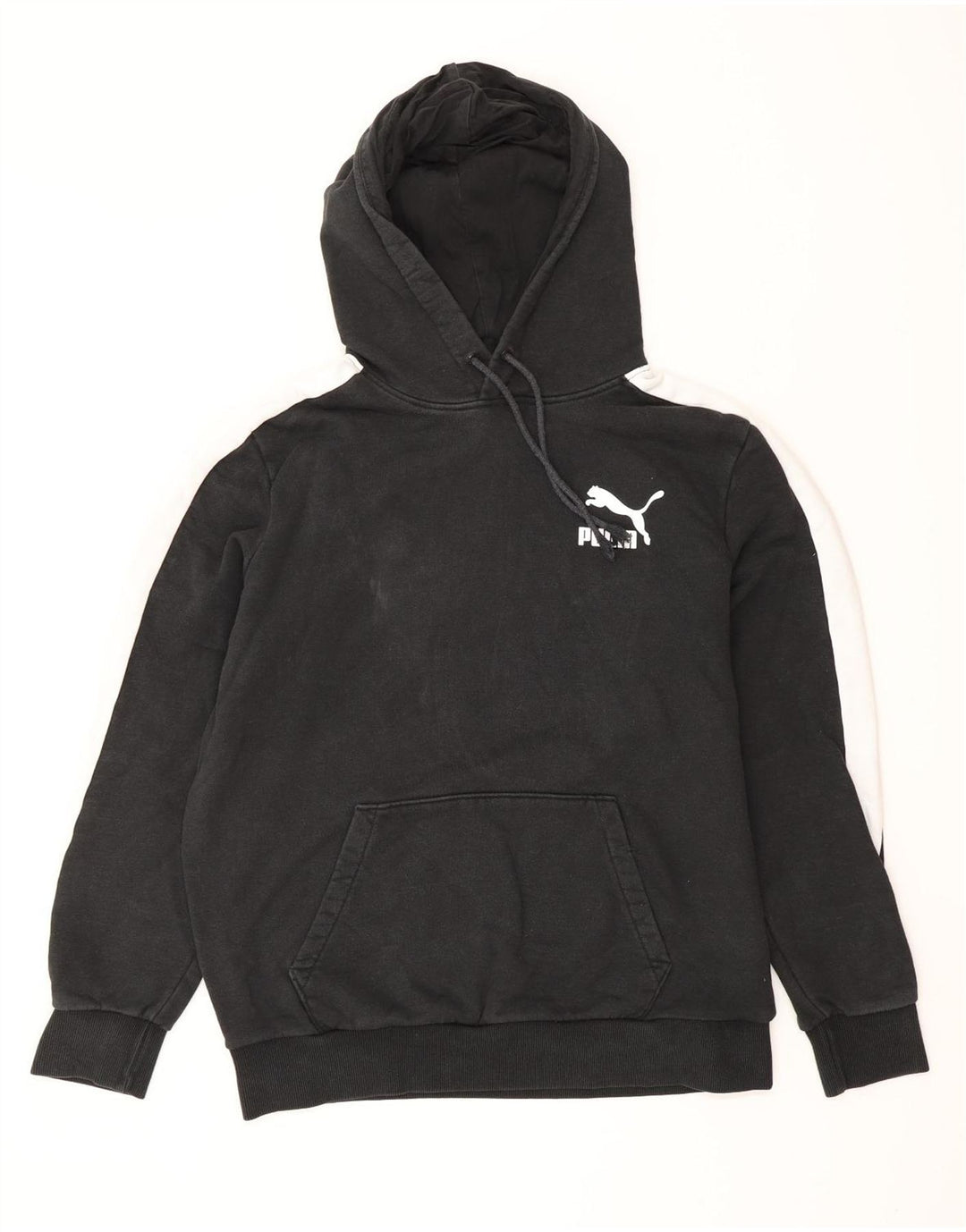 Мужской джемпер с капюшоном PUMA, средний черный, хлопок с цветными блоками