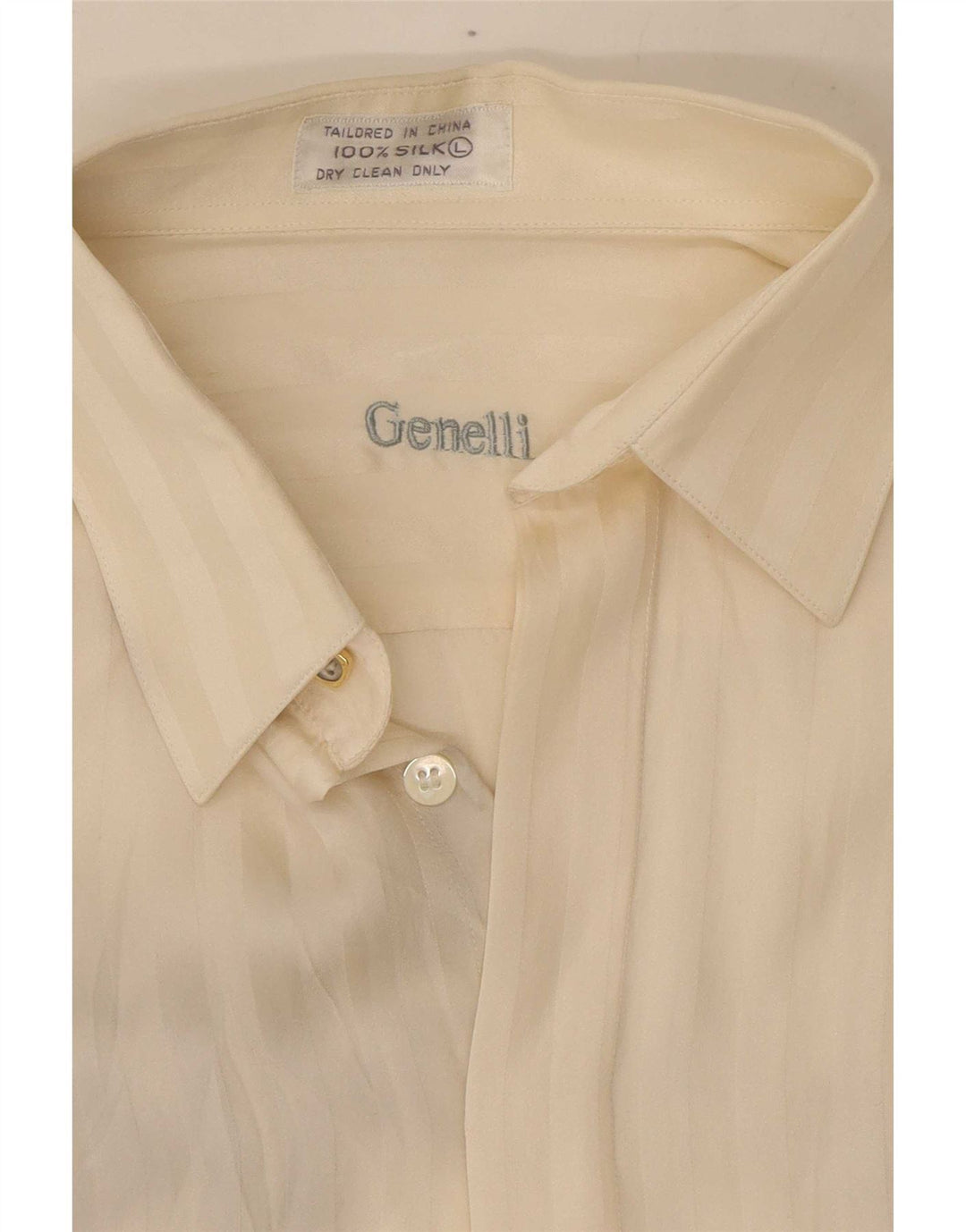 Женская блузка-рубашка Genelli UK 16, большая шелковая полоска в белую полоску