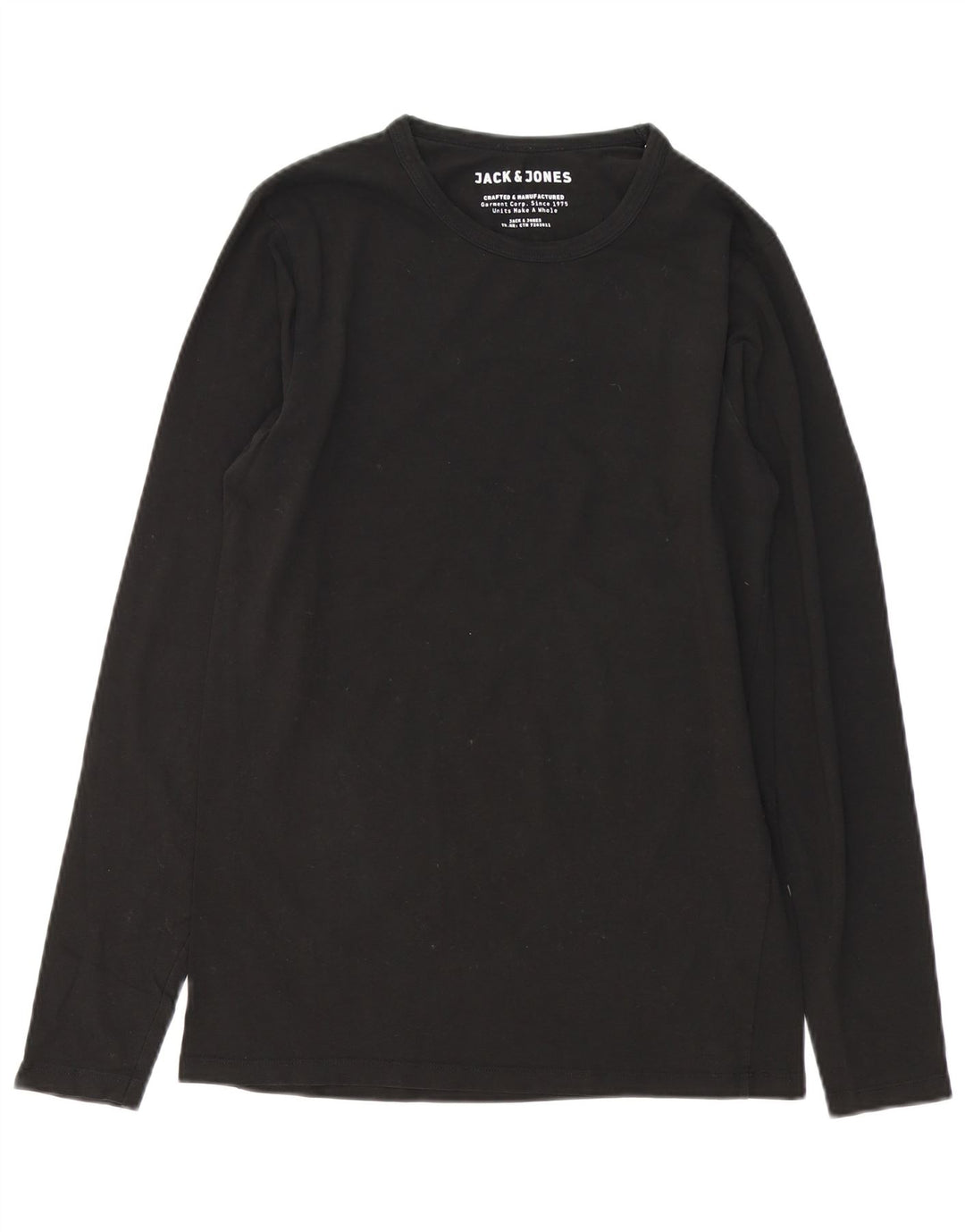 Мужской топ Jack & Jones с длинным рукавом, средний черный хлопок