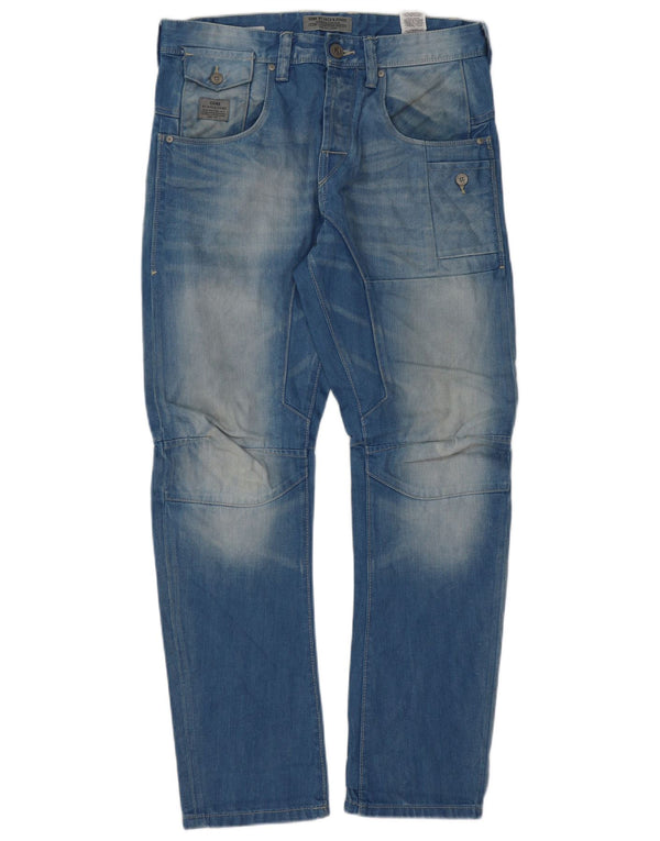 Мужские прямые джинсы Jack & Jones с защитой от посадки W32 L32, синие, хлопок