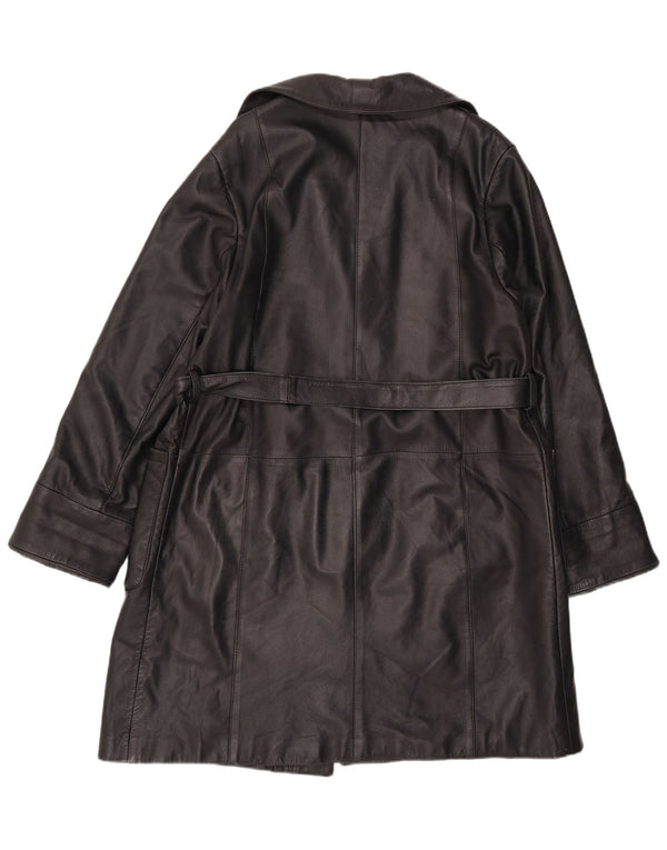 Винтажное женское кожаное пальто IT 44 Medium Black