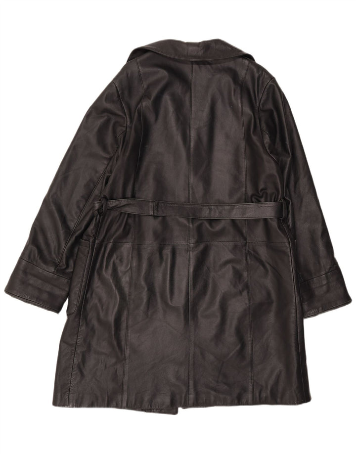 Винтажное женское кожаное пальто IT 44 Medium Black