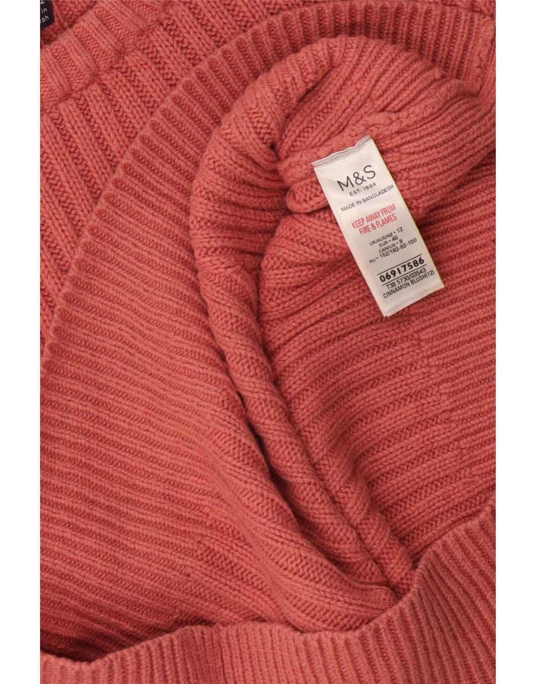 Женский джемпер с вырезом «лодочка» Marks & Spencer UK 12, средний розовый