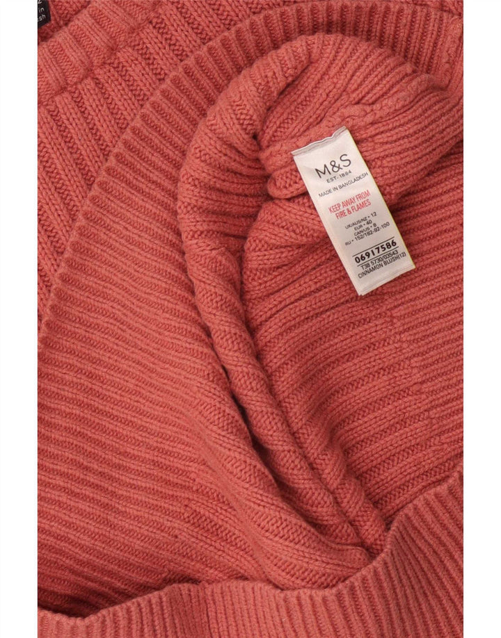 Женский джемпер с вырезом «лодочка» Marks & Spencer UK 12, средний розовый