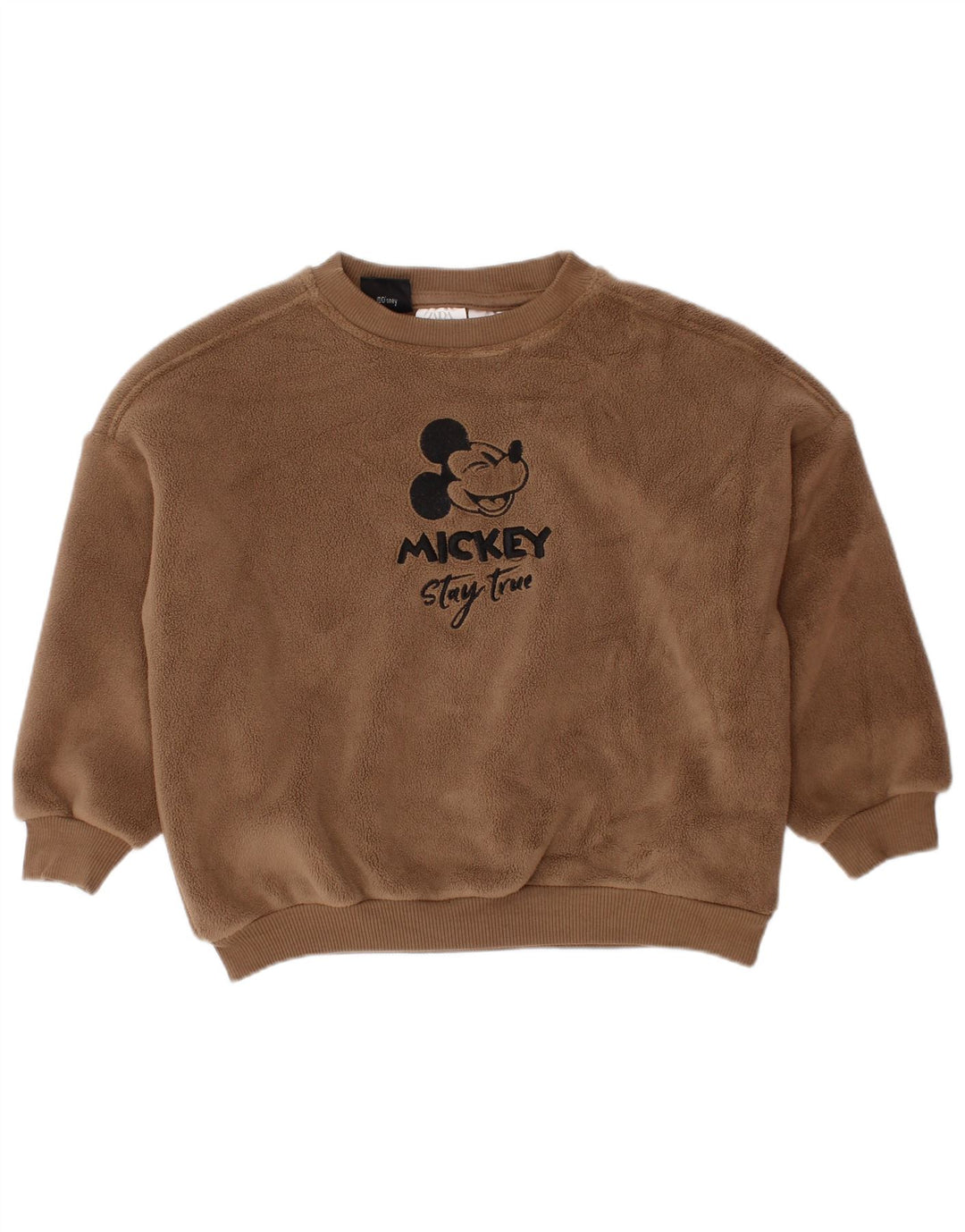 Флисовый джемпер ZARA для маленьких мальчиков с Микки Маусом, 18–24 месяцев, коричневый, хлопок