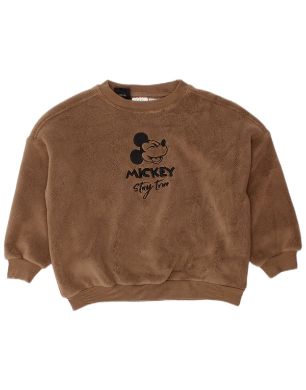 Флисовый джемпер ZARA для маленьких мальчиков с Микки Маусом, 18–24 месяцев, коричневый, хлопок