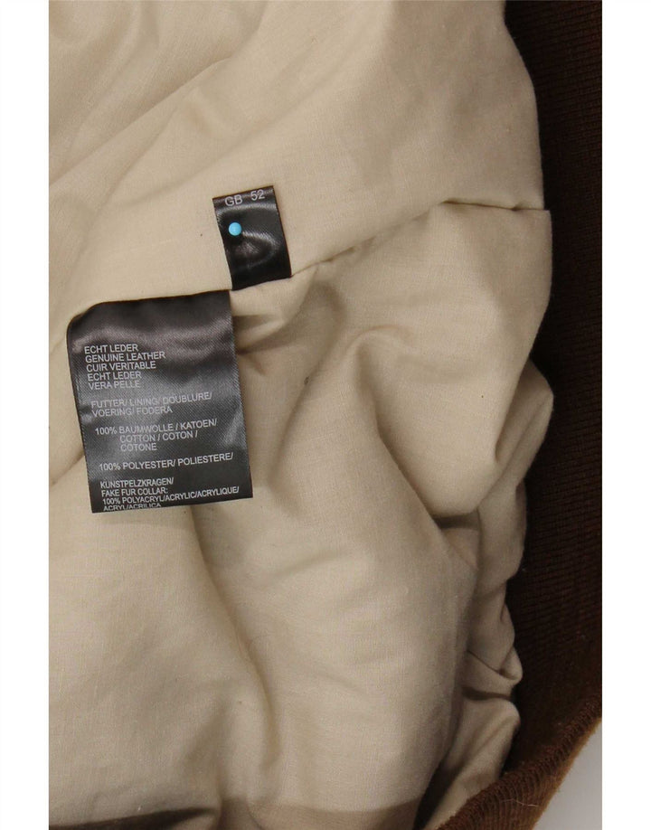 Мужская кожаная куртка Maddox UK 52 6XL Коричневая кожа