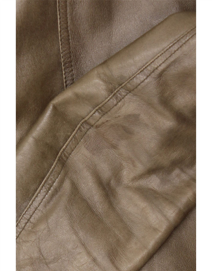 Винтажная женская кожаная куртка IT 42 Medium Khaki Leather